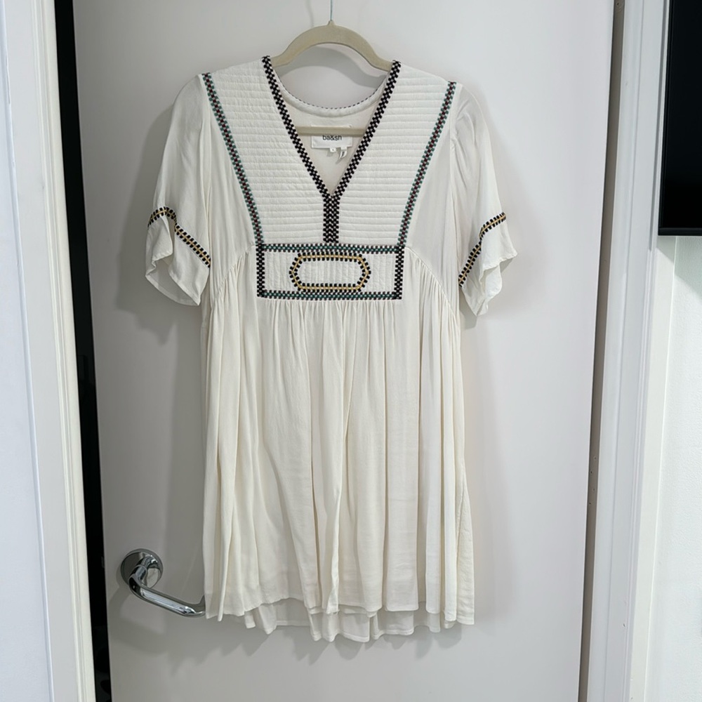 Ba&Sh Talia Embroidered Babydoll Dress - Ivory/Cream